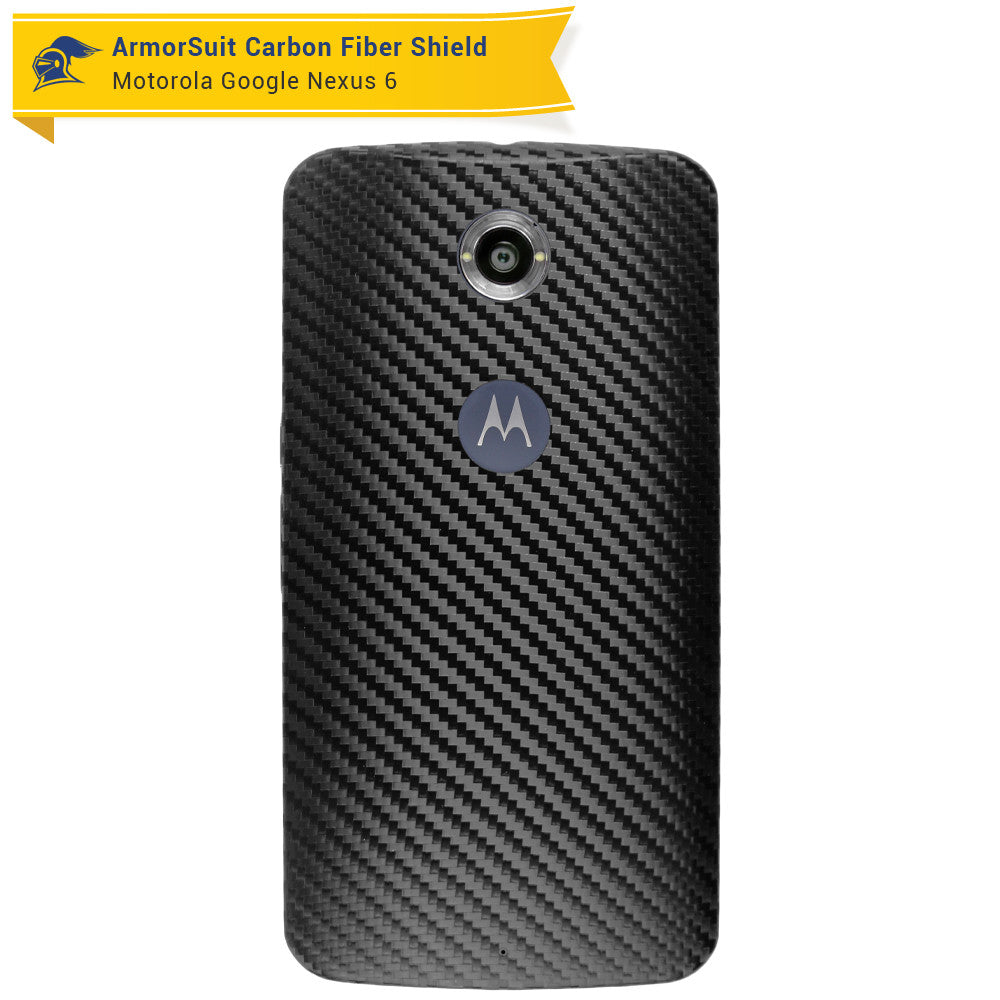 Google Nexus 6 Screen Protector + Black Carbon Fiber Skin