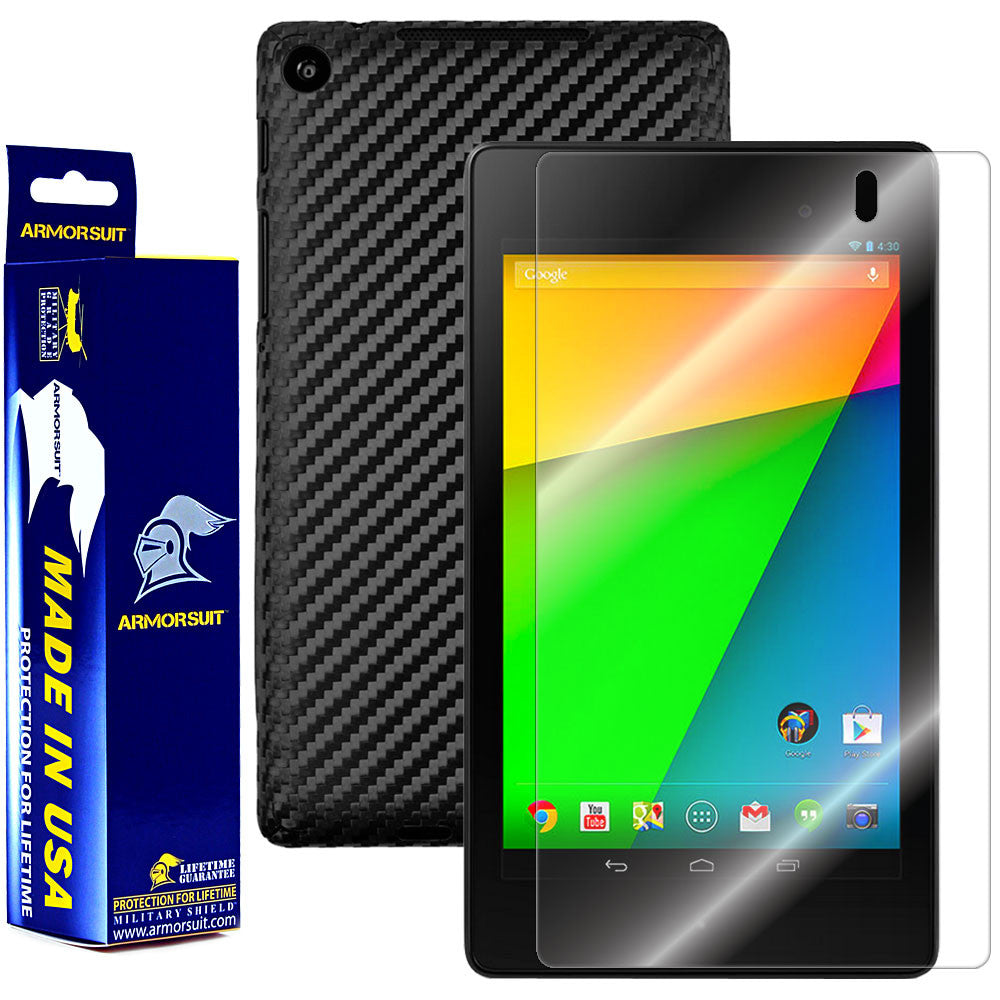 Google Nexus 7 (2nd Generation) Screen Protector + Black Carbon Fiber