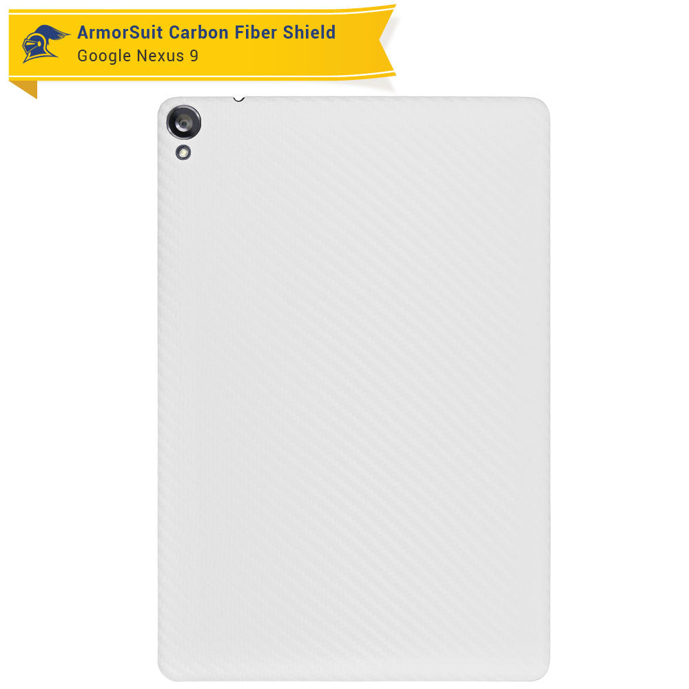 Google Nexus 9 Screen Protector  + White Carbon Fiber Skin