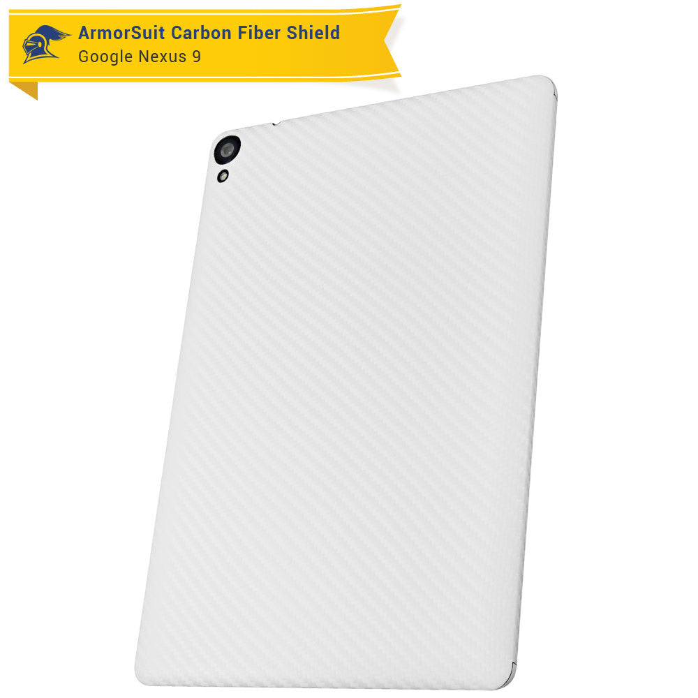 Google Nexus 9 Screen Protector  + White Carbon Fiber Skin