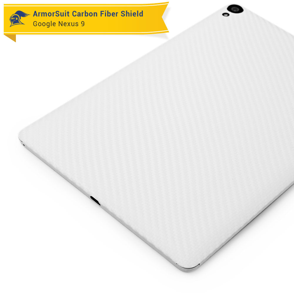 Google Nexus 9 Screen Protector  + White Carbon Fiber Skin