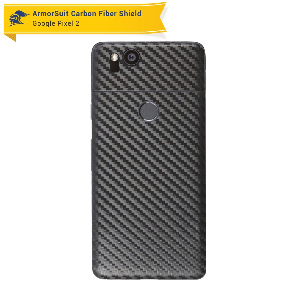 Google Pixel 2 Screen Protector + Black Carbon Fiber Skin