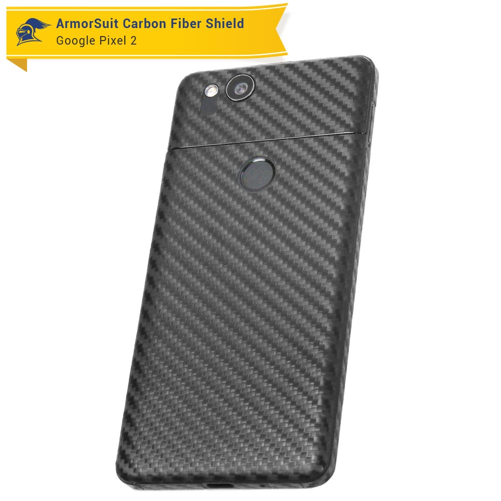 Google Pixel 2 Screen Protector + Black Carbon Fiber Skin
