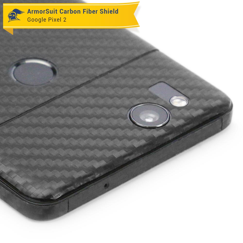 Google Pixel 2 Screen Protector + Black Carbon Fiber Skin