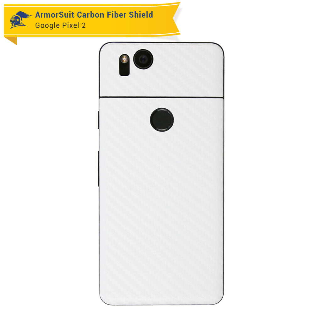 Google Pixel 2 Screen Protector + White Carbon Fiber Skin