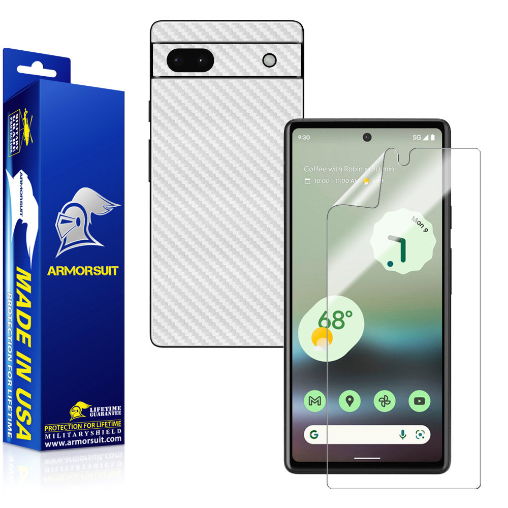 Google Pixel 6a Screen Protector + Carbon Fiber Skin