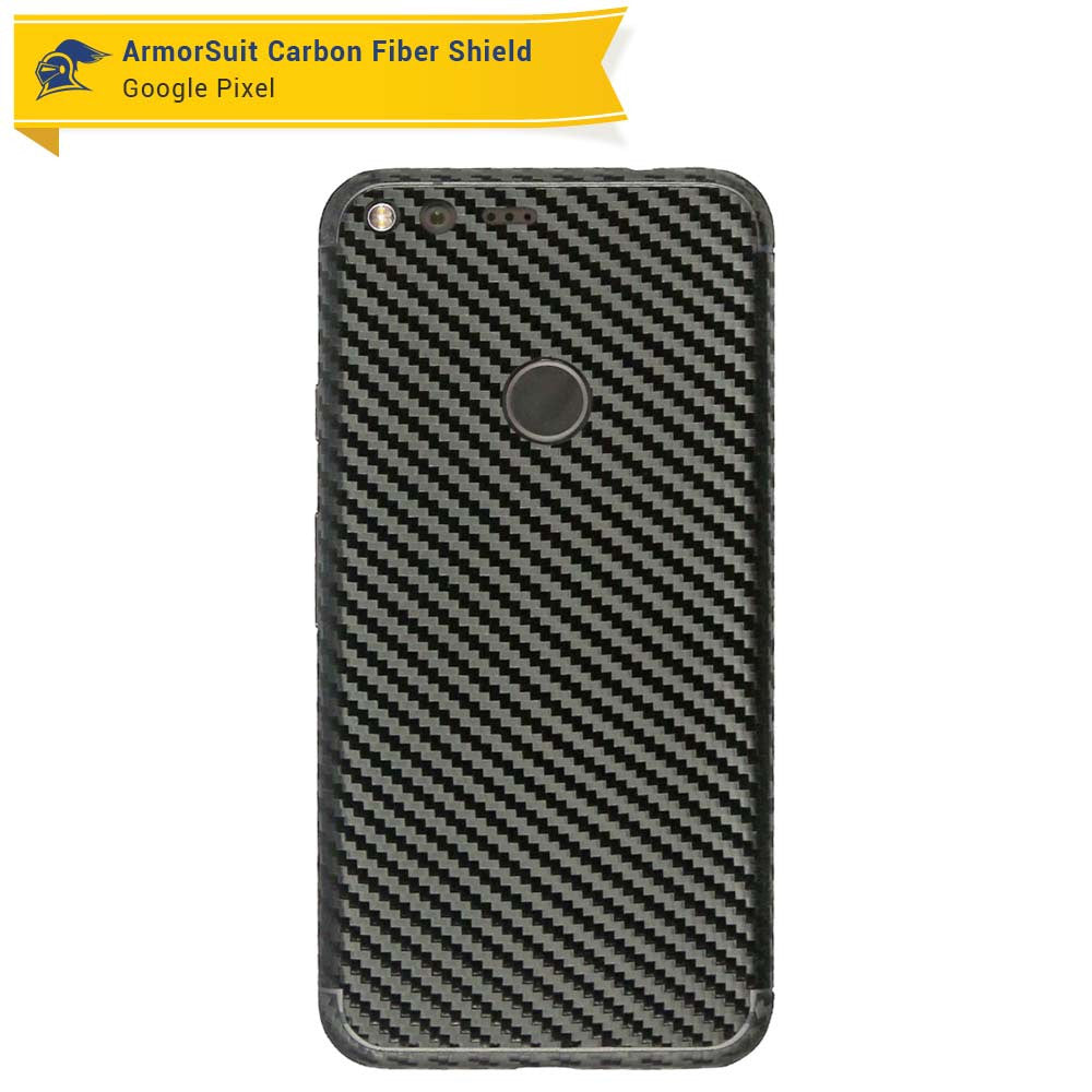 Google Pixel Screen Protector + Black Carbon Fiber Skin