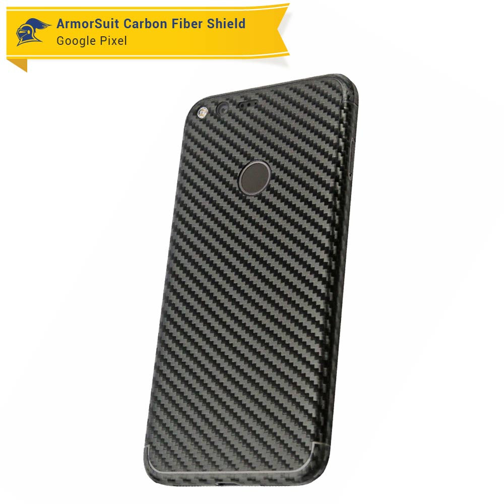 Google Pixel Screen Protector + Black Carbon Fiber Skin