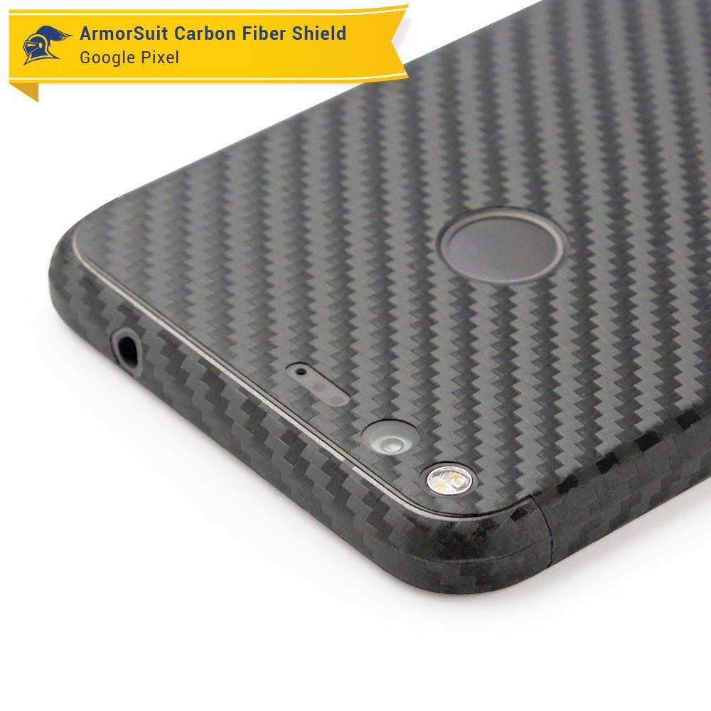 Google Pixel Screen Protector + Black Carbon Fiber Skin