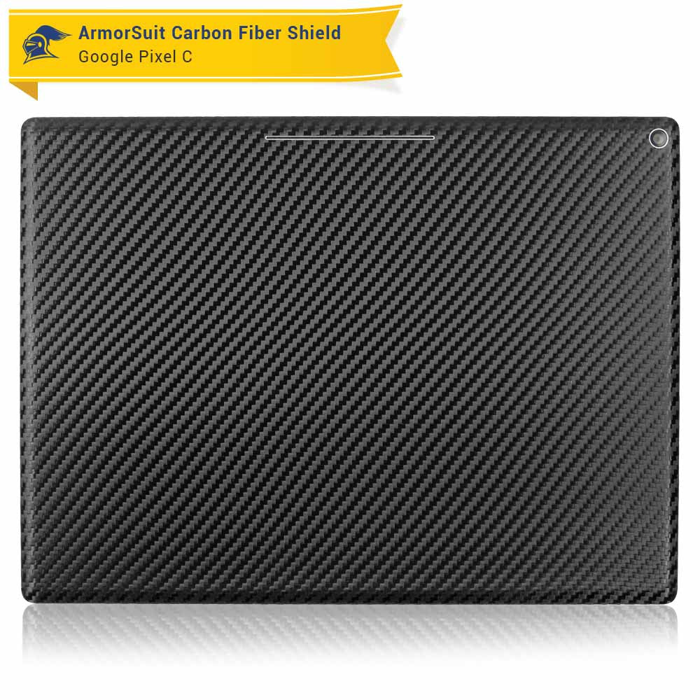 Google Pixel C Screen Protector + Black Carbon Fiber Skin