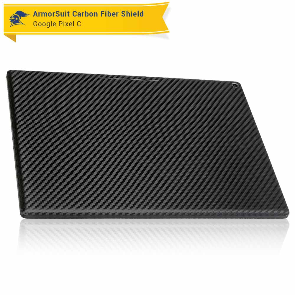 Google Pixel C Screen Protector + Black Carbon Fiber Skin