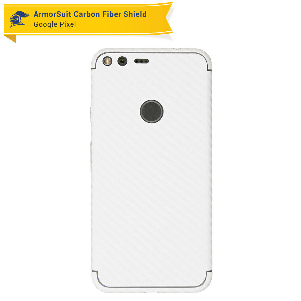 Google Pixel Screen Protector + White Carbon Fiber Skin