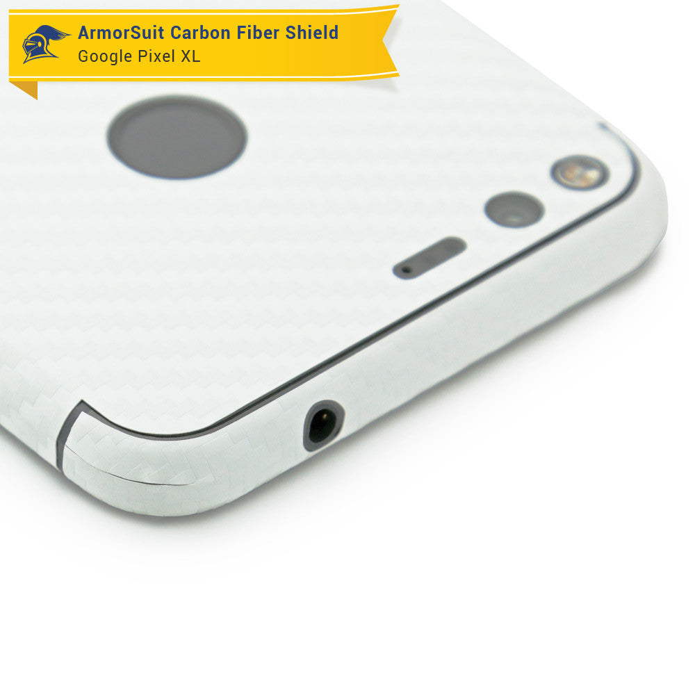 Google Pixel XL Screen Protector + White Carbon Fiber Skin