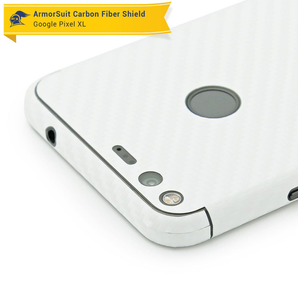 Google Pixel XL Screen Protector + White Carbon Fiber Skin