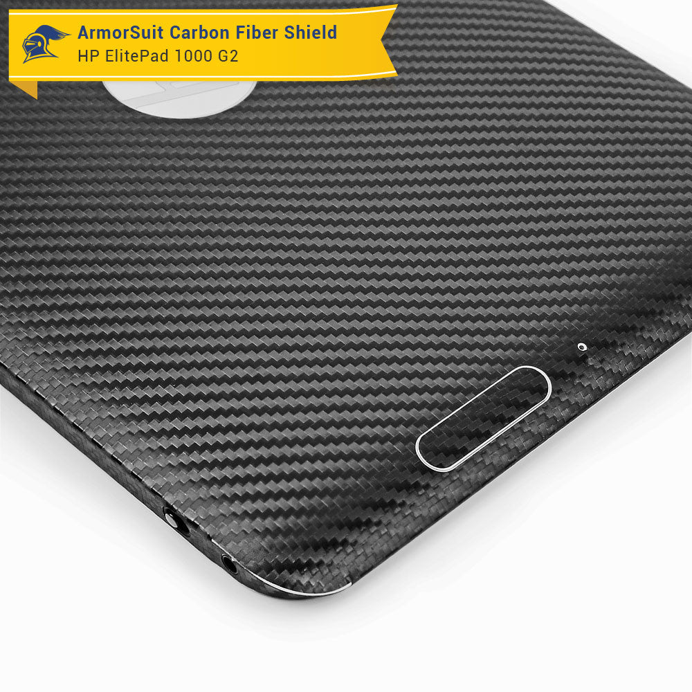 HP ElitePad 1000 G2 Screen Protector + Black Carbon Fiber Skin