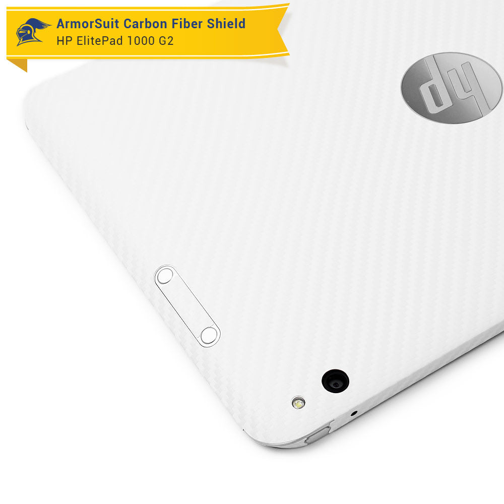 HP ElitePad 1000 G2 Screen Protector + White Carbon Fiber Skin