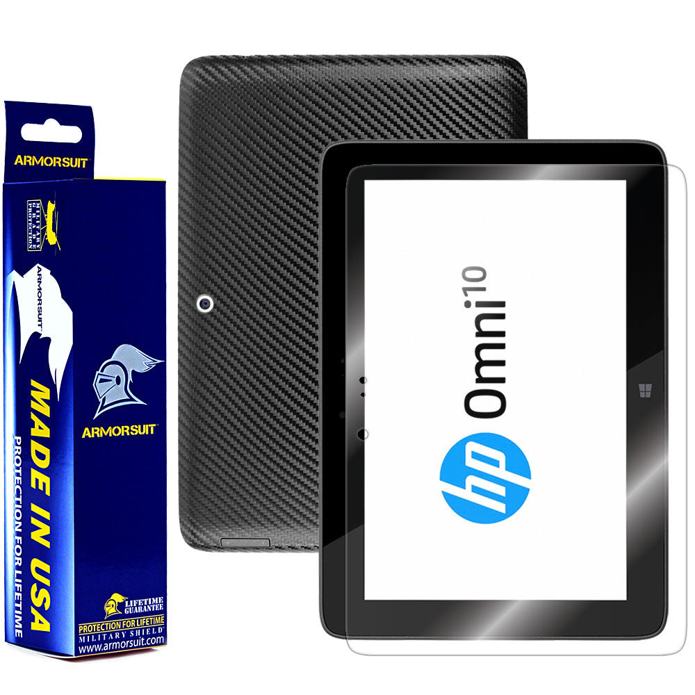 HP Omni 10 Screen Protector + Black Carbon Fiber Film Protector