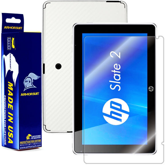 HP Slate 2 Screen Protector + White Carbon Fiber Film Protector