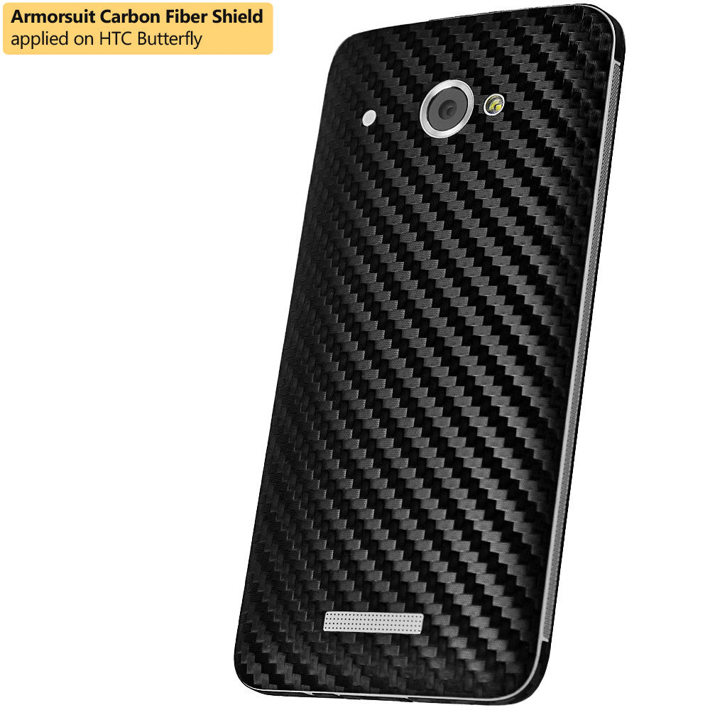HTC Butterfly Screen Protector + Black Carbon Fiber Film Protector