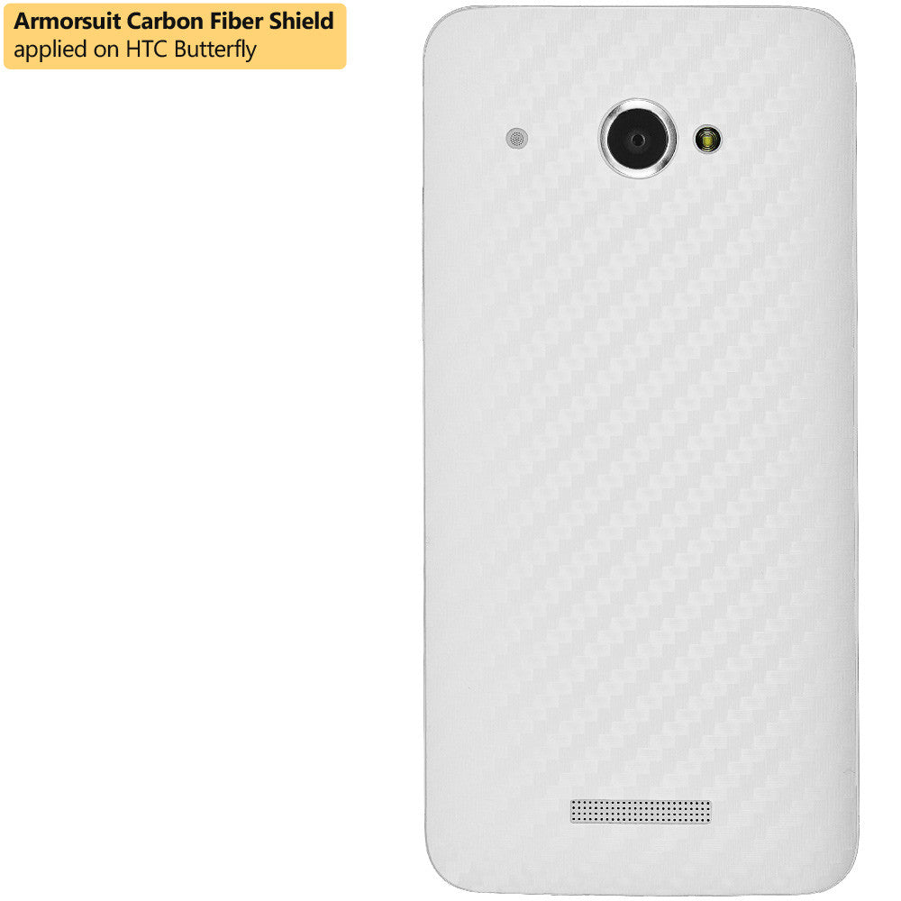 HTC Butterfly Screen Protector + White Carbon Fiber Film Protector