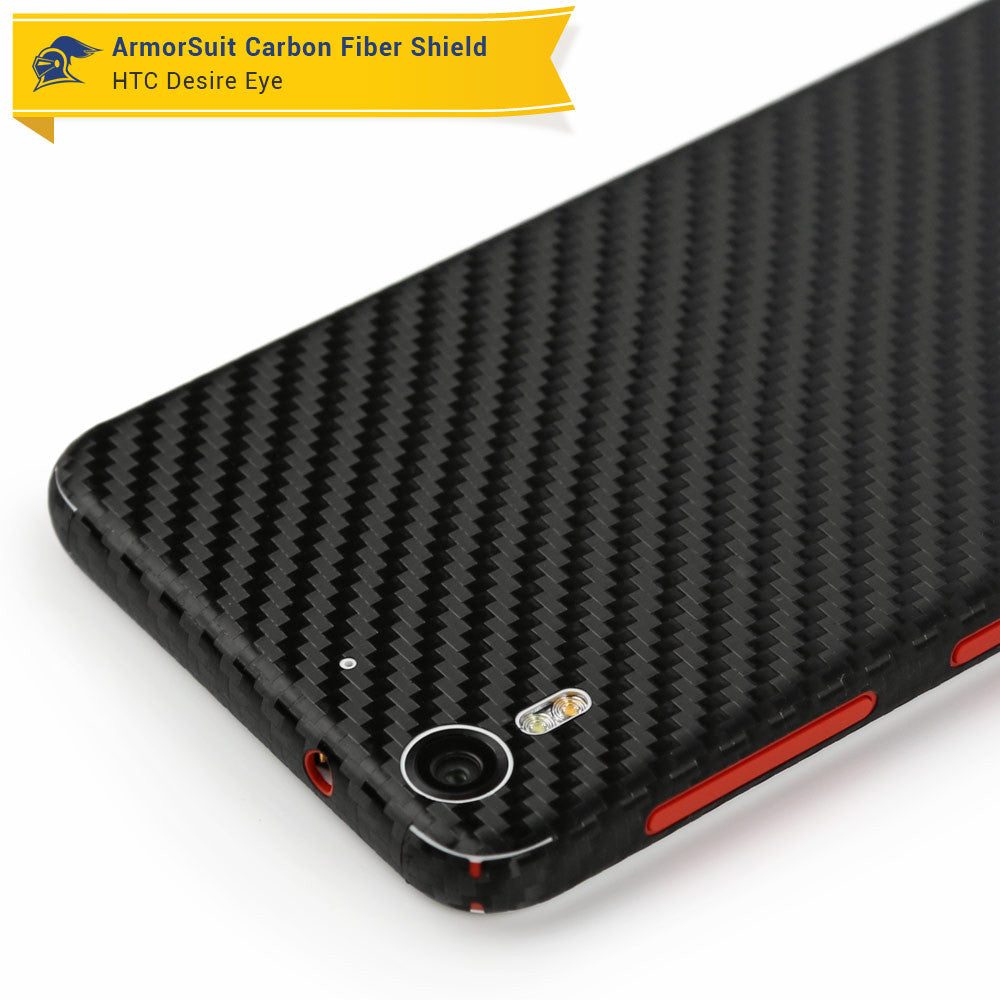 HTC Desire Eye Screen Protector + Black Carbon Fiber Skin