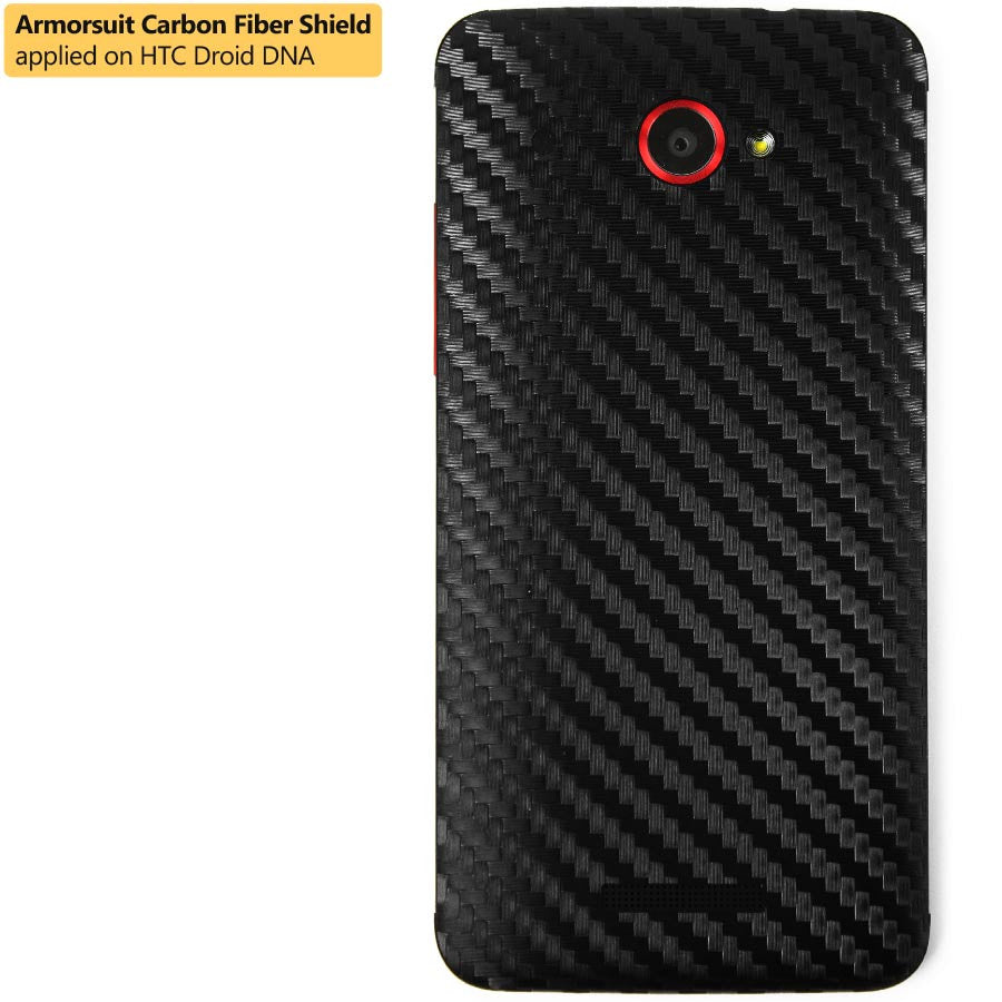 HTC Droid DNA Screen Protector + Black Carbon Fiber Film Protector