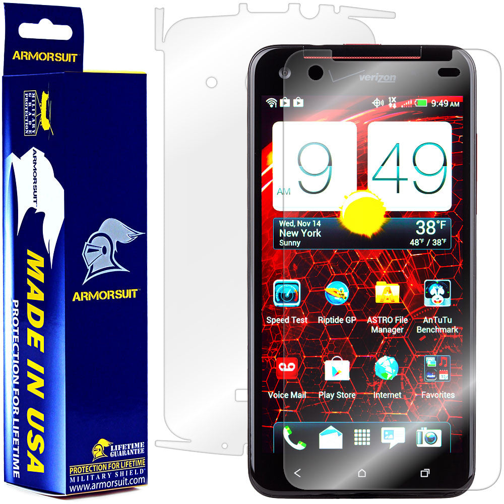 HTC Droid DNA Screen Protector + Full Body Skin Protector