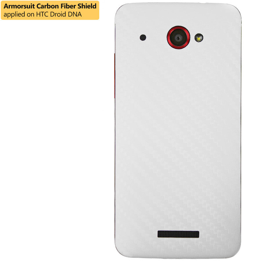 HTC Droid DNA Screen Protector + White Carbon Fiber Film Protector