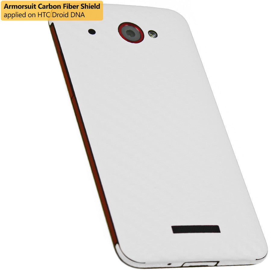 HTC Droid DNA Screen Protector + White Carbon Fiber Film Protector