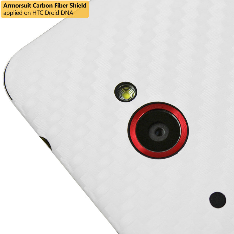 HTC Droid DNA Screen Protector + White Carbon Fiber Film Protector