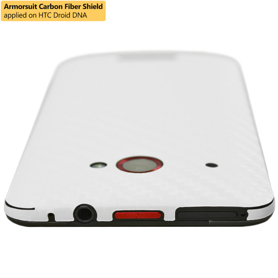 HTC Droid DNA Screen Protector + White Carbon Fiber Film Protector