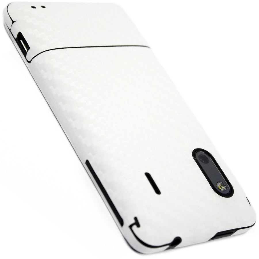 HTC EVO Design 4G Screen Protector + White Carbon Fiber Skin Protector