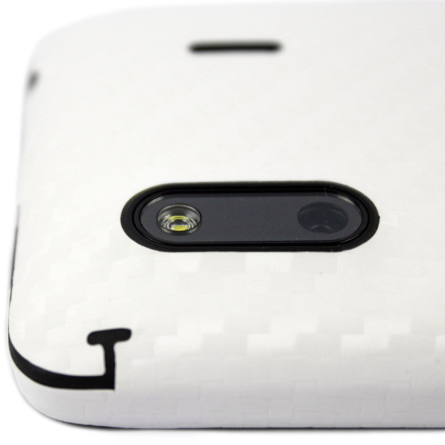 HTC EVO Design 4G Screen Protector + White Carbon Fiber Skin Protector
