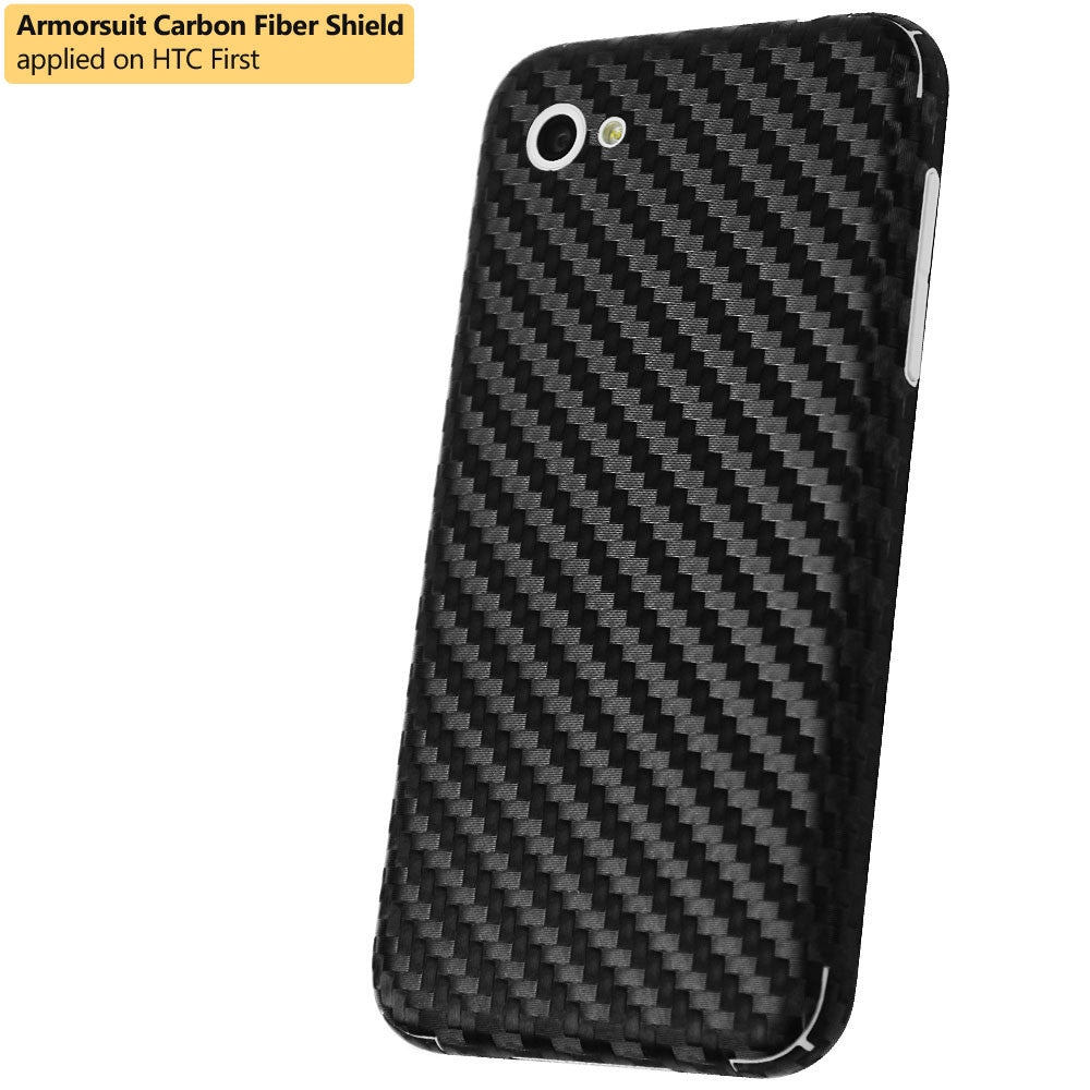 HTC First Screen Protector + Black Carbon Fiber Film Protector