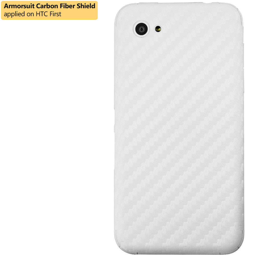 HTC First Screen Protector + White Carbon Fiber Film Protector