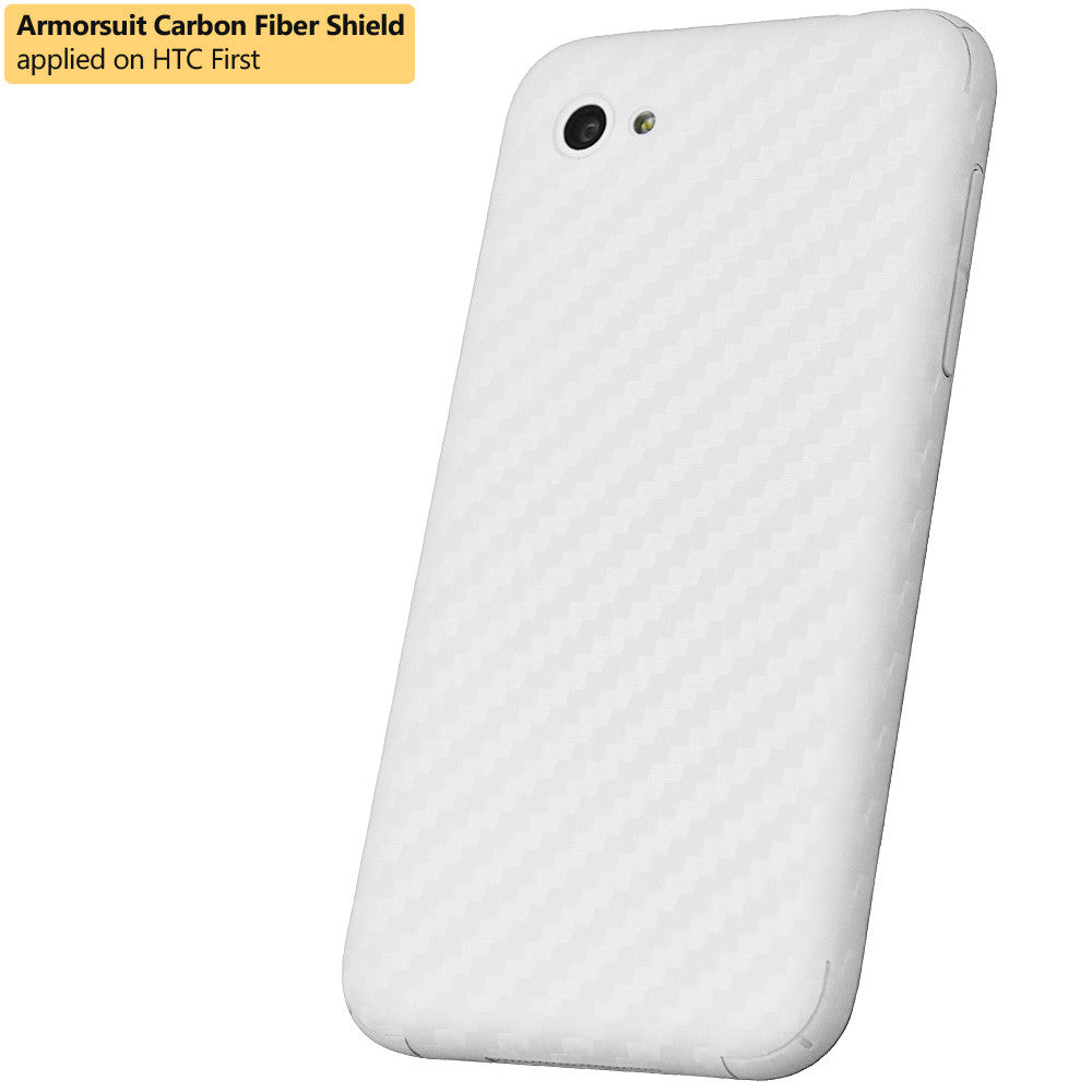 HTC First Screen Protector + White Carbon Fiber Film Protector