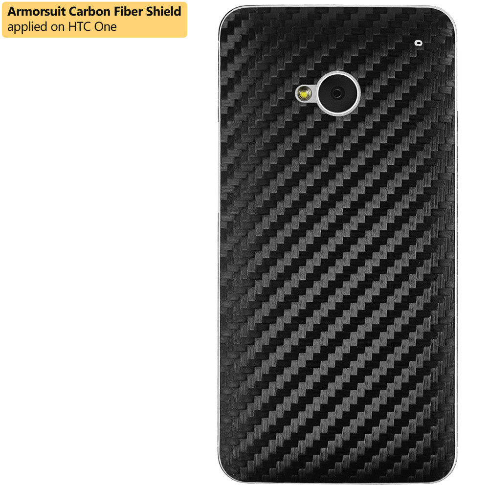 HTC One M7 Screen Protector + Black Carbon Fiber Film Protector