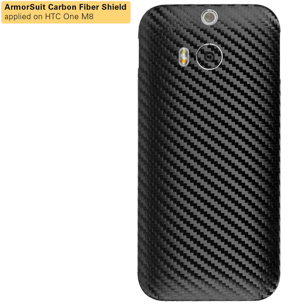 HTC One M8 Screen Protector + Black Carbon Fiber Film Protector