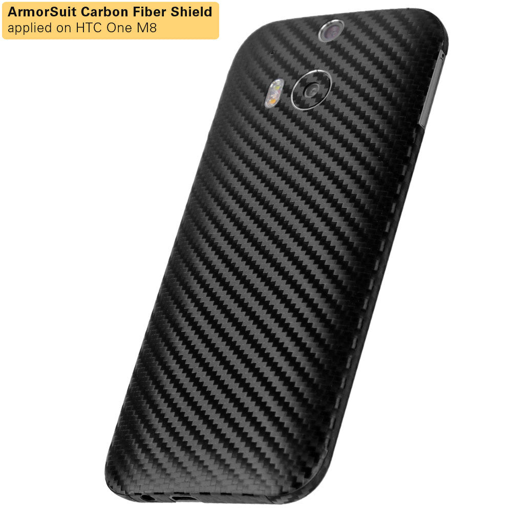 HTC One M8 Screen Protector + Black Carbon Fiber Film Protector