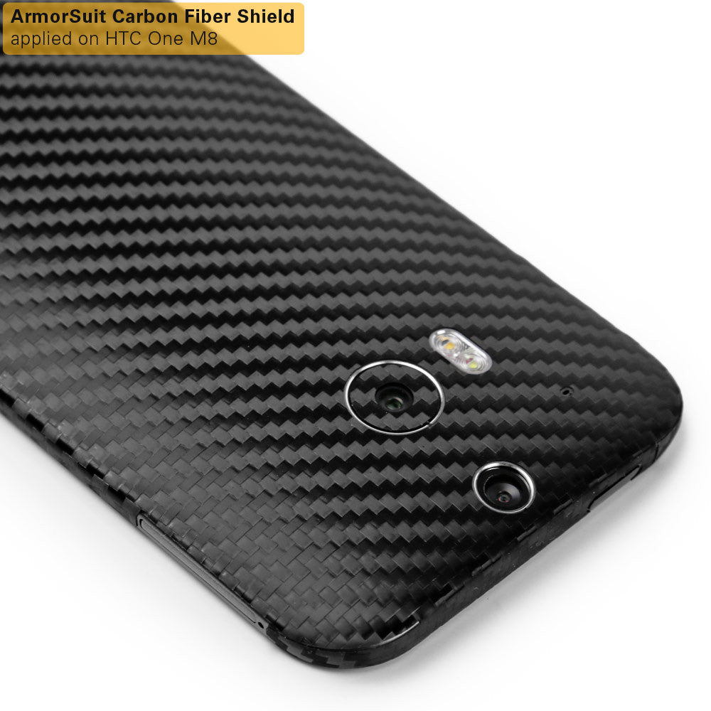 HTC One M8 Screen Protector + Black Carbon Fiber Film Protector