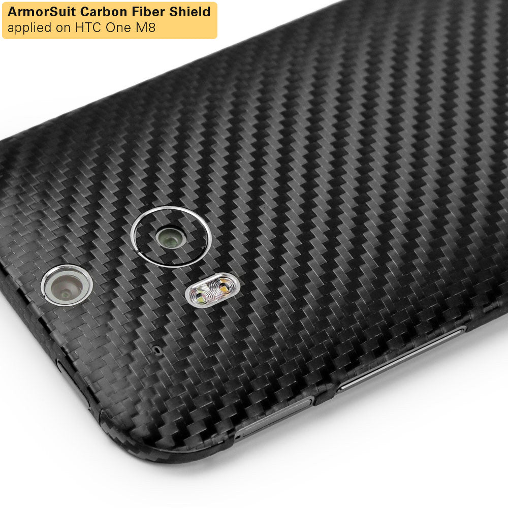 HTC One M8 Screen Protector + Black Carbon Fiber Film Protector