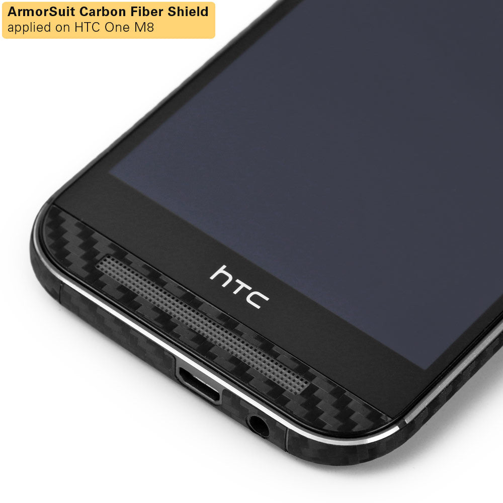 HTC One M8 Screen Protector + Black Carbon Fiber Film Protector