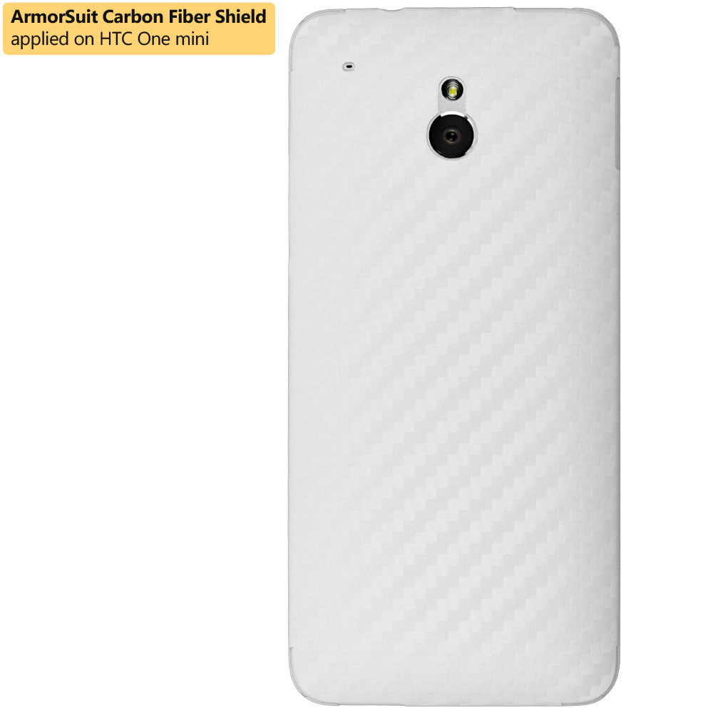 HTC One Mini Screen Protector + White Carbon Fiber Film Protector