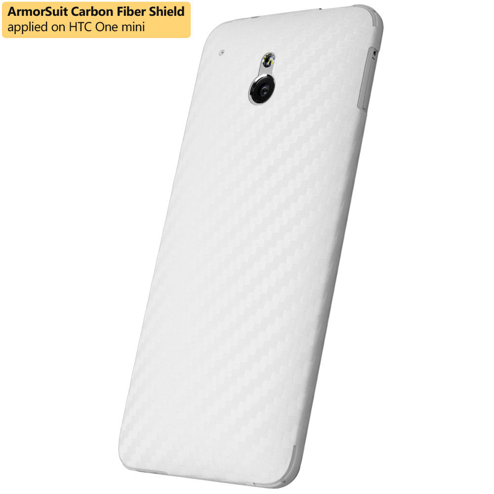 HTC One Mini Screen Protector + White Carbon Fiber Film Protector