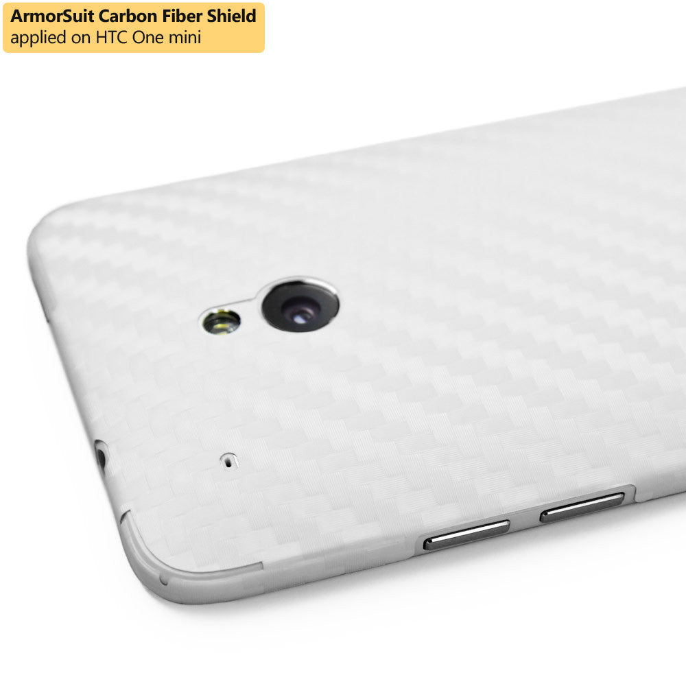 HTC One Mini Screen Protector + White Carbon Fiber Film Protector