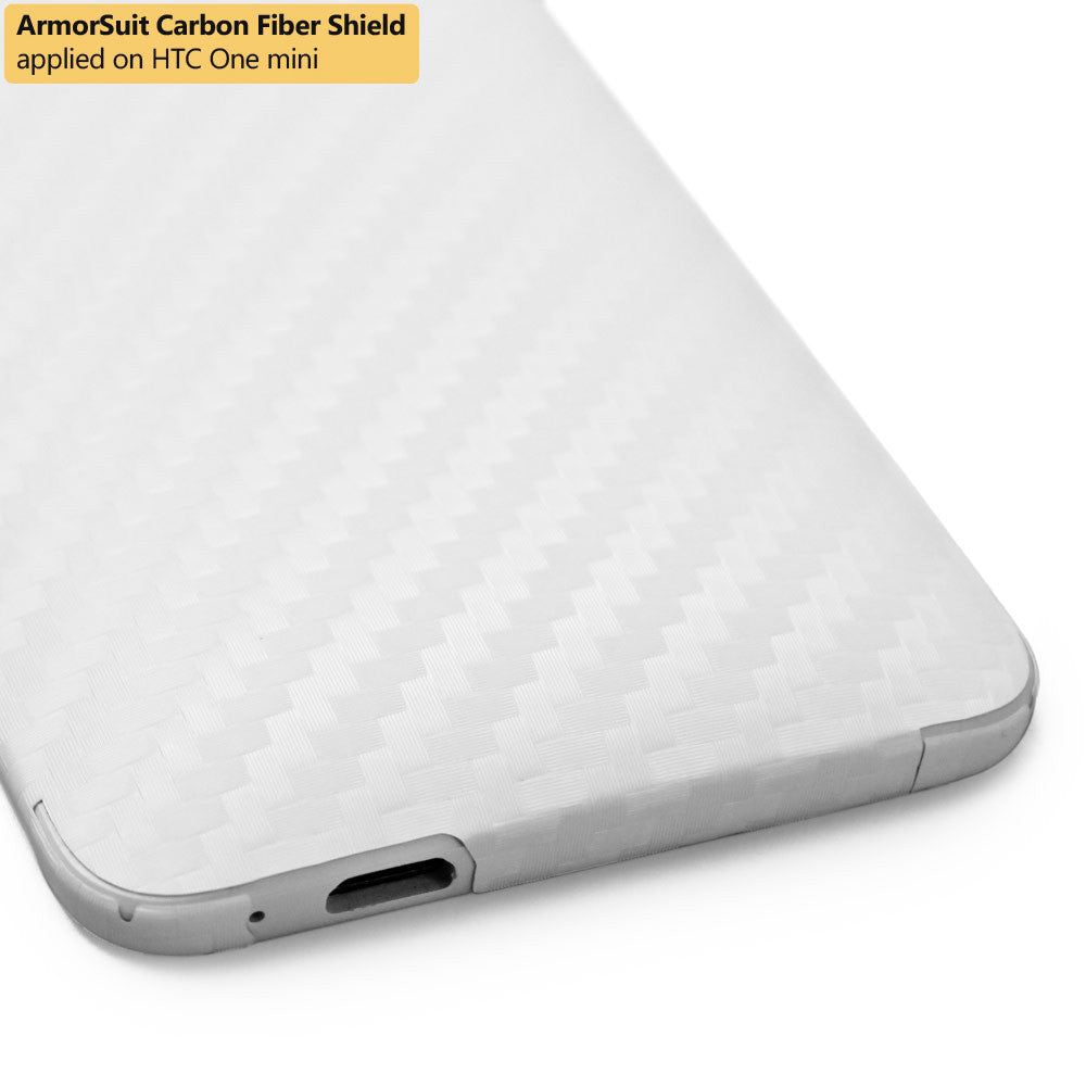 HTC One Mini Screen Protector + White Carbon Fiber Film Protector