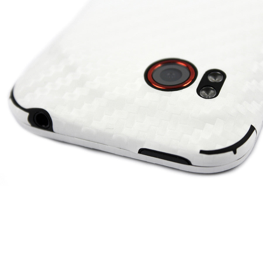HTC Rezound Screen Protector + White Carbon Fiber Skin Protector