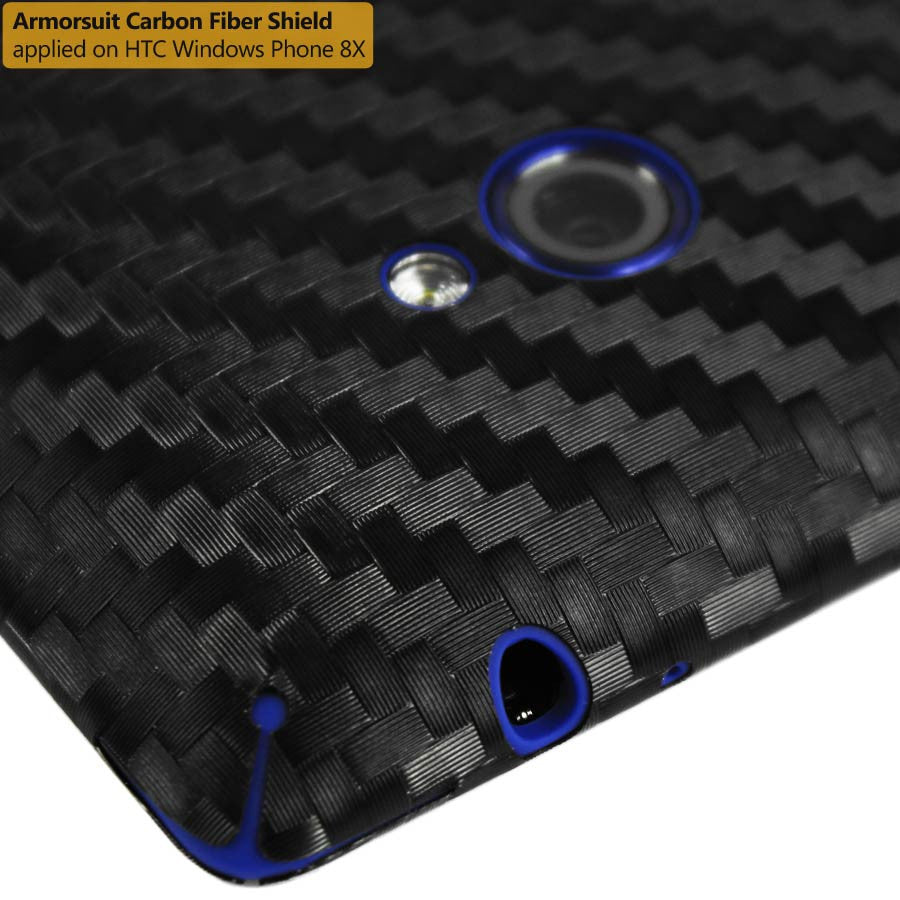 HTC Windows Phone 8X Screen Protector + Black Carbon Fiber Film Protector
