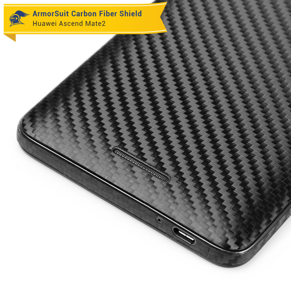 Huawei Ascend Mate2 Screen Protector + Black Carbon Fiber Skin