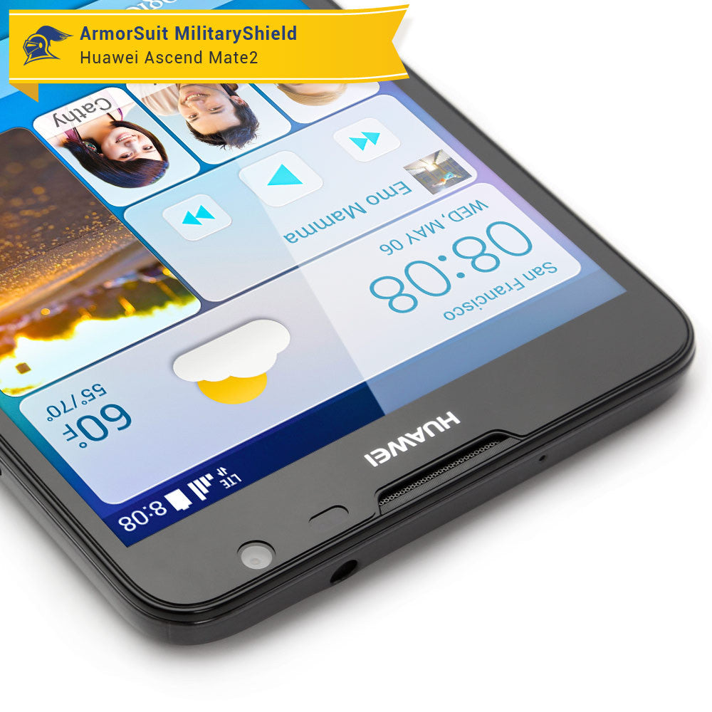 Huawei Ascend Mate2 Screen Protector + White Carbon Fiber Skin